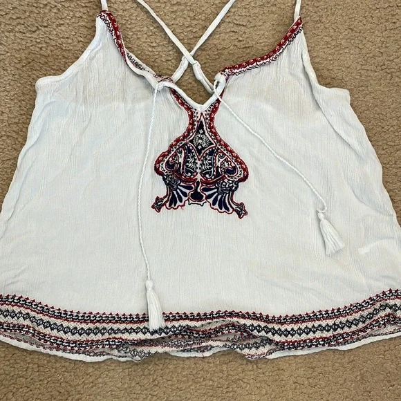 Patrons of Peace Embroidered Boho Flowy Blouse. Women’s Size L - Picture 2 of 5